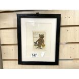 A SMALL SIGNED WATERCOLOUR OF A CAT ATTRIBUTED TO LOUIS WAIN