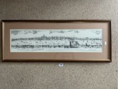 FRAMED PRINT - SHAKESPEARE'S LONDON - BEFORE THE GREAT FIRE, 84 X 20CMS