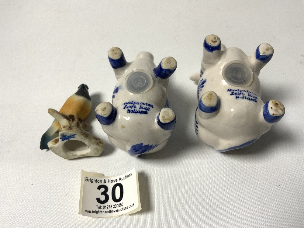 PORCELAIN HEAD BOTTLE POURERS, COW SALT AND PEPPERS, PORCELAIN MINIATURE ELEPHANTS, 2 BUDDHA FIGURES - Image 5 of 7