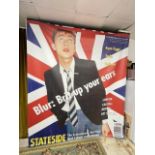A VERY LARGE PRINTED VINYL THE FACE #68 POSTER BRIT UP YOUR EARS' DAMON FROM BLUR 'SKOOL DAZED'