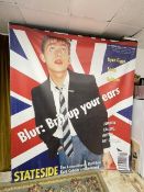 A VERY LARGE PRINTED VINYL THE FACE #68 POSTER BRIT UP YOUR EARS' DAMON FROM BLUR 'SKOOL DAZED'