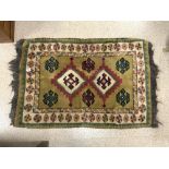 VINTAGE WOOLEN RUG, 120 X 80CMS