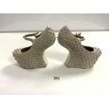 JEFFERY CAMPBELL - CALIFORNIA A PAIR OF LADIES STUDDED PLATFORM SHOES SIZE 37