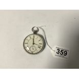 HALLMARKED SILVER HALF HUNTER POCKET WATCH BY J. HARRIS & SONS CHESTER