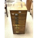 VINTAGE COLLECTORS CABINET OF SEVEN DRAWERS, 71 X 31 X 47CMS