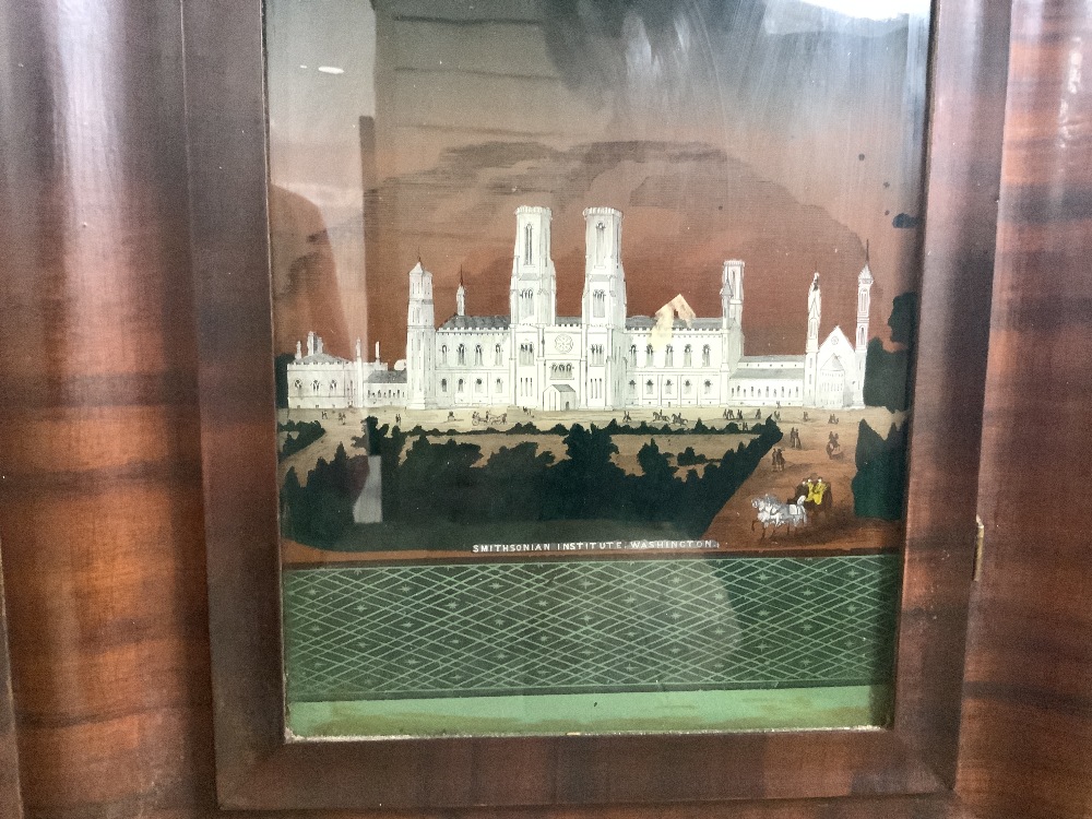 19TH CENTURY MAHOGANY CASED AMERICAN WALL CLOCK WITH WEIGHT DRIVEN MOVEMENT BY J. C BROWN - Image 2 of 5