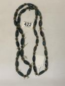 1920S AGATE HAND KNOTTED NECKLACE 164 GRAMS