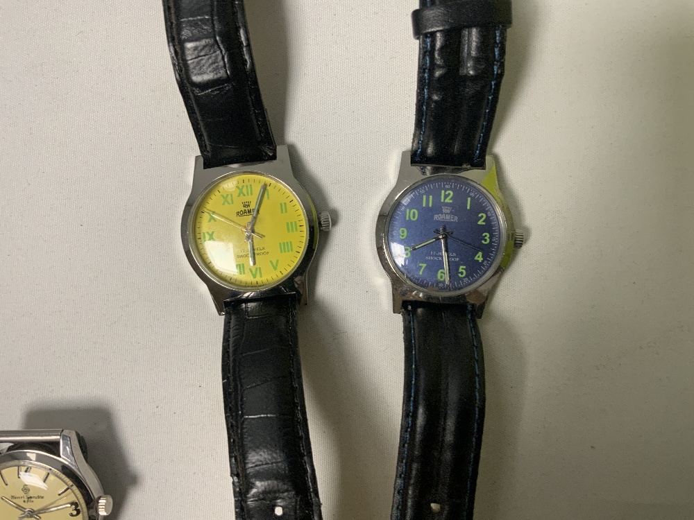 A GENTS 17 JEWEL ROAMER WRISTWATCH, TWO HEURI SANDOZ 17 JEWEL WRISTWATCHES, OTHER WRISTWATCHES, - Image 4 of 17