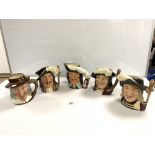 FOUR ROYAL DOULTON CHARACTER MUGS THE FOUR MUSKETEERS D.6691 AND ANOTHER 'IZAAK WALTON' TO