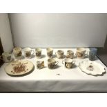 A QUANTITY OF COMMEMORATIVE CUPS AND BEAKERS - VARIOUS JUBILEES AND TWO PLATES INCLUDING ROYAL CROWN