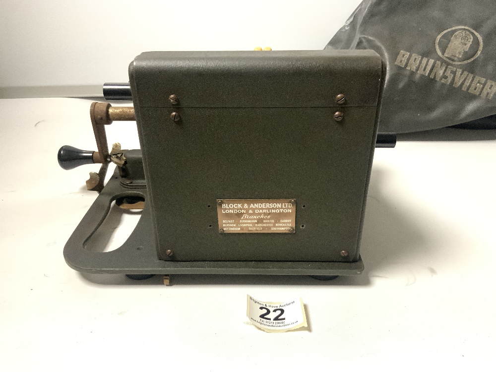 A VINTAGE ADDING MACHINE MADE BY 'BRUNSVIGA' SOLD BY BLOCK AND ANDERSON LTD, LONDON AND - Image 4 of 5