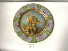 A 20TH CENTURY FRENCH CERAMIC FAIRY DECORATED PLATE, 35.5CMS