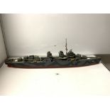 MODEL OF AN AMERICAN BATTLESHIP BATTERY OPERATED, 90CMS