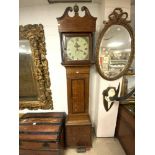 ANTIQUE OAK LONGCASE CLOCK DIAL ABRAHAM MARBE BRIDGEWATER