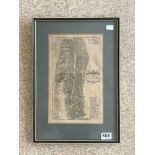 ORIGINAL LONDON FRAMED MAP (BISHOPSGATE-STREET WARD) PUBLISHED ACCORDING TO ACT OF PARLIAMENT 1754