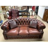 VINTAGE OXBLOOD RED CHESTERFIELD SOFA