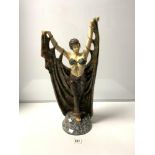 A REPRODUCTION ART DECO FIGURE OF A DANCER - AFTER CHIPARIS, 60CMS