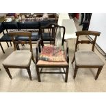 PAIR OF VINTAGE BAR BACK CHAIRS WITH ONE OTHER CHAIR