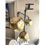 LARGE 19TH CENTURY PAWNBROKERS SIGN, CAST IRON WITH THREE LARGE BRASS BALLS (OUTSIDE SHOP