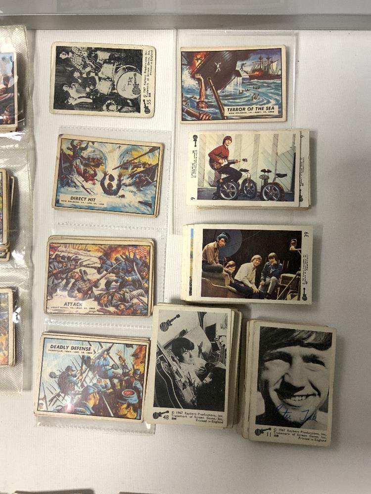 A QUANTITY OF 1960S/70S CHEWING GUM CARDS INCLUDES - 5 BEATLES CARDS, THE MONKEES, CIVIL WAR, ACTORS - Image 6 of 14