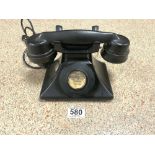 A VINTAGE 1940S BLACK BAKELITE TELEPHONE SERIAL NO-164544/1