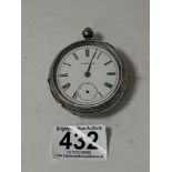 VICTORIAN HALLMARKED SILVER CASED POCKET WATCH, THE MOVEMENT BY WALTHAM MASS A/F