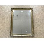 MODERN GILD FRAMED WALL MIRROR, 55 X 70CMS