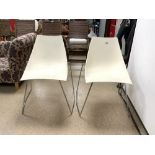PAIR OF EAMES STYLE CHAIRS, CHROME AND PLASTIC COMPOSITION