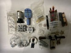 WATCHMAKERS/REPAIRERS TOOLS, ALSO STRAPS, PINS, WATCH KEYS ETC