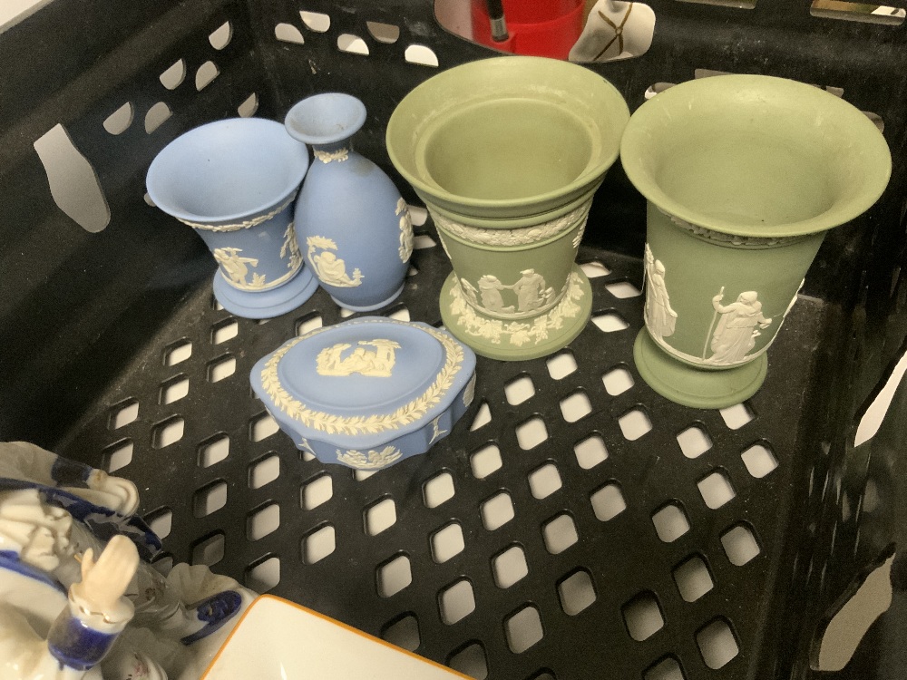 WEDGWOOD JASPER WARE - GREEN AND BLUE VASES AND MIXED CERAMICS - VARIOUS - Image 6 of 10