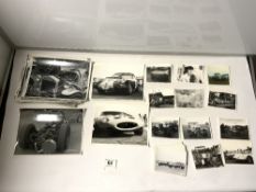 ORIGINAL BLACK AND WHITE PHOTOGRAPHS OF RACING CARS, INCLUDES JACKIE STEWART, BRIAN MILLS IN