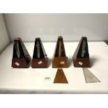 THREE WITNER METRONOMES AND A SETH THOMAS USA METRONOME