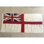 ORIGINAL ROYAL NAVY WHITE ENSIGN FLAG, 78 X 37 INCHES