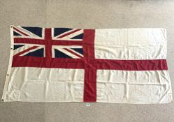 ORIGINAL ROYAL NAVY WHITE ENSIGN FLAG, 78 X 37 INCHES