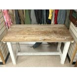 VINTAGE PINE SCRUB TOP KITCHEN TABLE 130 X 66.5 X 76CMS