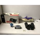 A KAWASAKI JET SKI TELEPHONE, FRANCE 98 WORLD CUP LIGHTER, ALTEL PORTABLE STEREO FOR I-PHONE AND I-