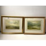 KEITH BURTENSHAW, ONE PAIR OF WATERCOLOUR DRAWINGS, LANDSCAPES 'TEESDALE AND ULLSWATER, SIGNED 18
