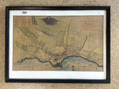 ORIGINAL PLAN/MAP OF HARBOUR AND SUBURBS OF DUNDEE FROM A SURVEY FEBRUARY 1793 BY WM CRANFORD & SON,