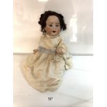 HEUBACH - KOPPELSDORF BISQUE HEADED DOLL (NO 300-8) WITH COMPOSITION BODY, 52CMS