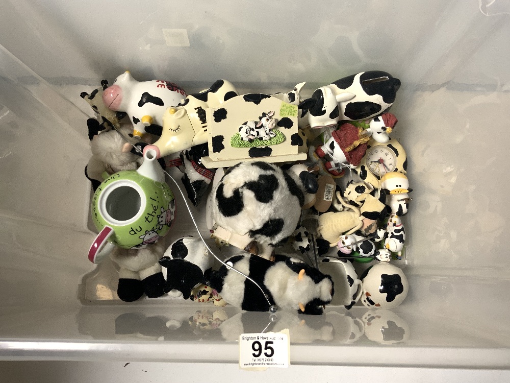 A QUANTITY OF COW RELATED NOVELTY ITEMS
