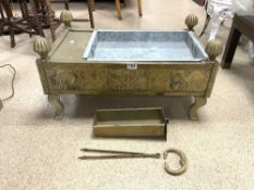 VINTAGE ORNATE BRASS FIRE PIT DECORATED WITH EASTERN INFLUENCES, 75 X 42CMS