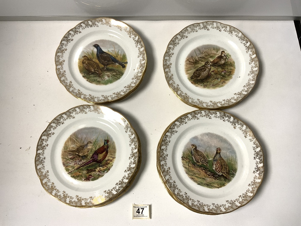 FRENCH PORCELAIN GAME BIRD DECORATED DINNER SERVICE, INCLUDES VEGETABLE TUREEN, MEAT PLATERS, DINNER - Image 5 of 6