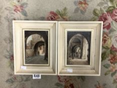 KESPERNEN - PAIR OF FRAMED OILS - OF 'BARBICAN' LEWES CASTLE AND THE SEVENTH STATION, 11.5 X 16.