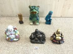 MIXED ORIENTAL ITEMS, DOGS OF FOO, BUDDHAS AND MORE