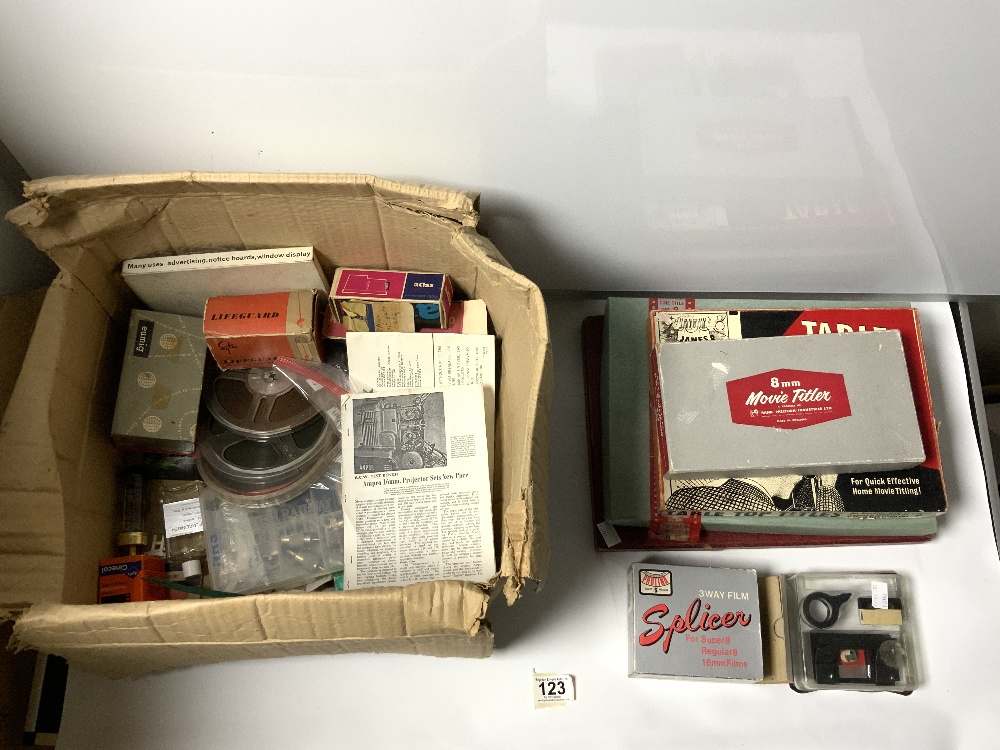 A QUANTITY OF VINTAGE HOME MOVIE MAKER'S EQUIPMENT.