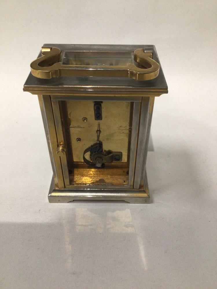 MAPPIN AND WEBB CARRIAGE CLOCK A/F MISSING GLASS DOOR AND BRASS WEAR - Image 3 of 4
