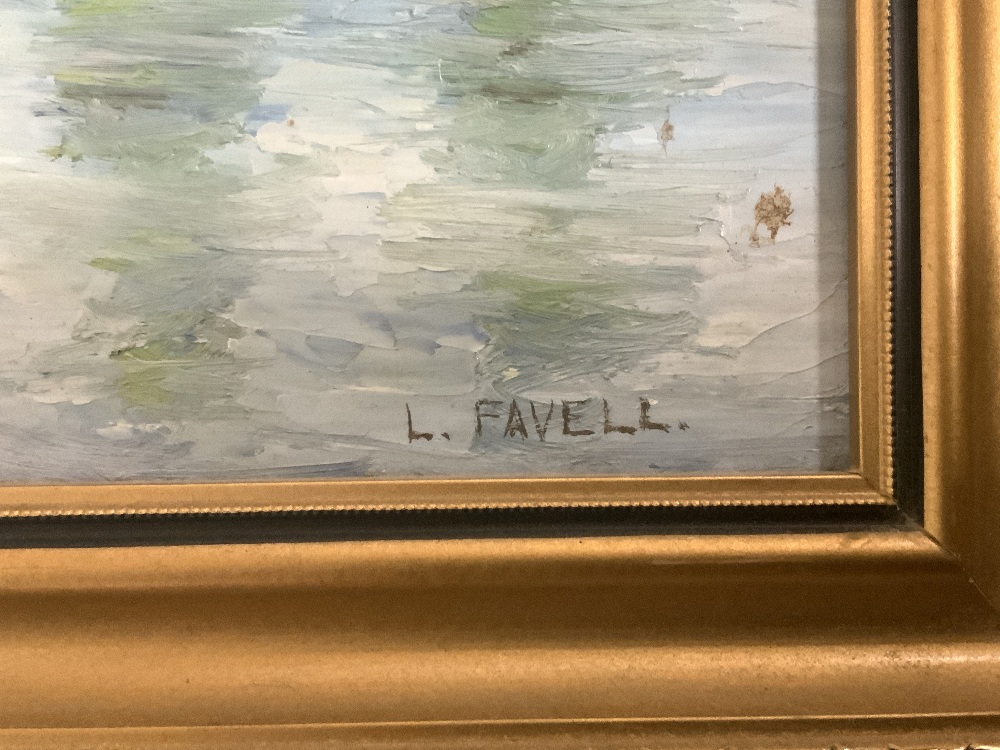 L FAVELL - OIL ON BOARD 'THE OLD CANDLESTICK MAKERS SHOP SIGNED AND LABELLED ON VERSO, 29 X 25CMS - Bild 3 aus 6