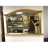 A MODERN OVERMANTLE GILDED MIRROR, 123 X 76CMS