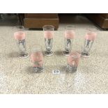 SIX VINTAGE MID-CENTURY MODERN PANACHE FLUTE GLASSES