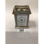 MAPPIN AND WEBB CARRIAGE CLOCK A/F MISSING GLASS DOOR AND BRASS WEAR